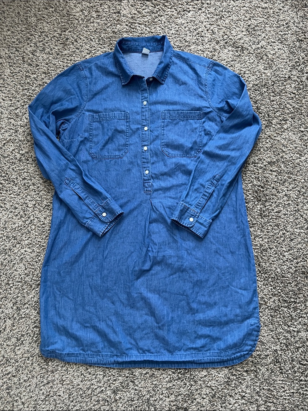Old Navy Women’s Denim Button-Front Shirt Dress Cotton Size Large
